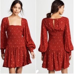Free People “Two Faces” Smocked Mini Dress